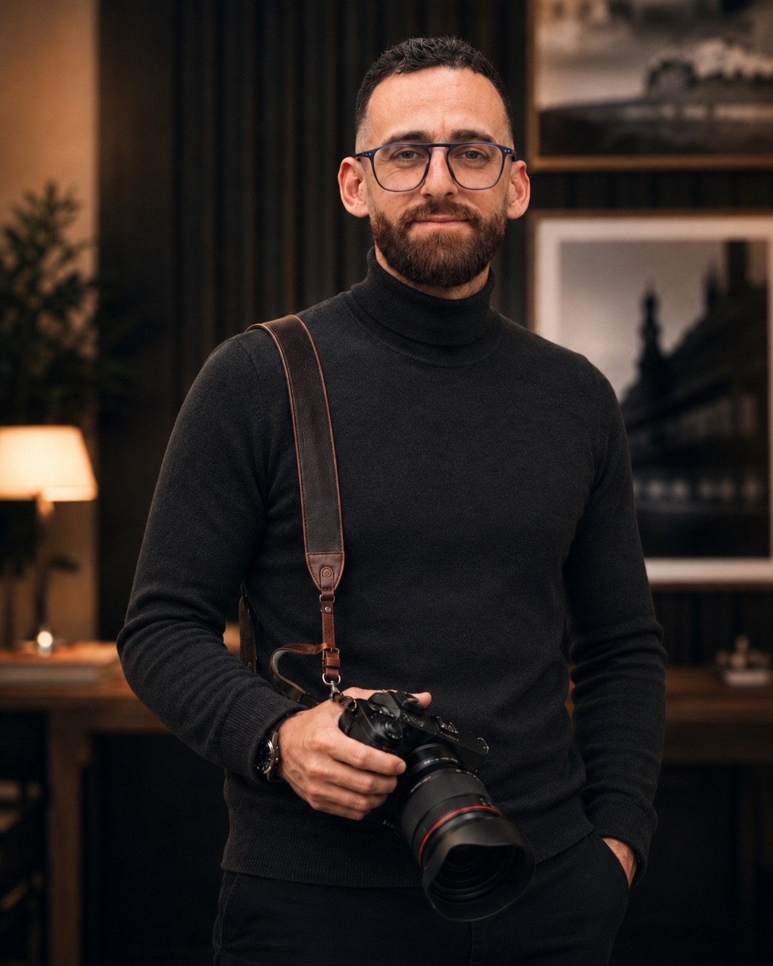 Portrait d'Anas Jmaa avec son appareil photo