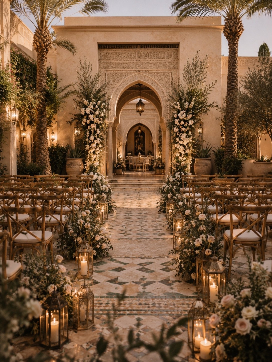Patio du riad décoré