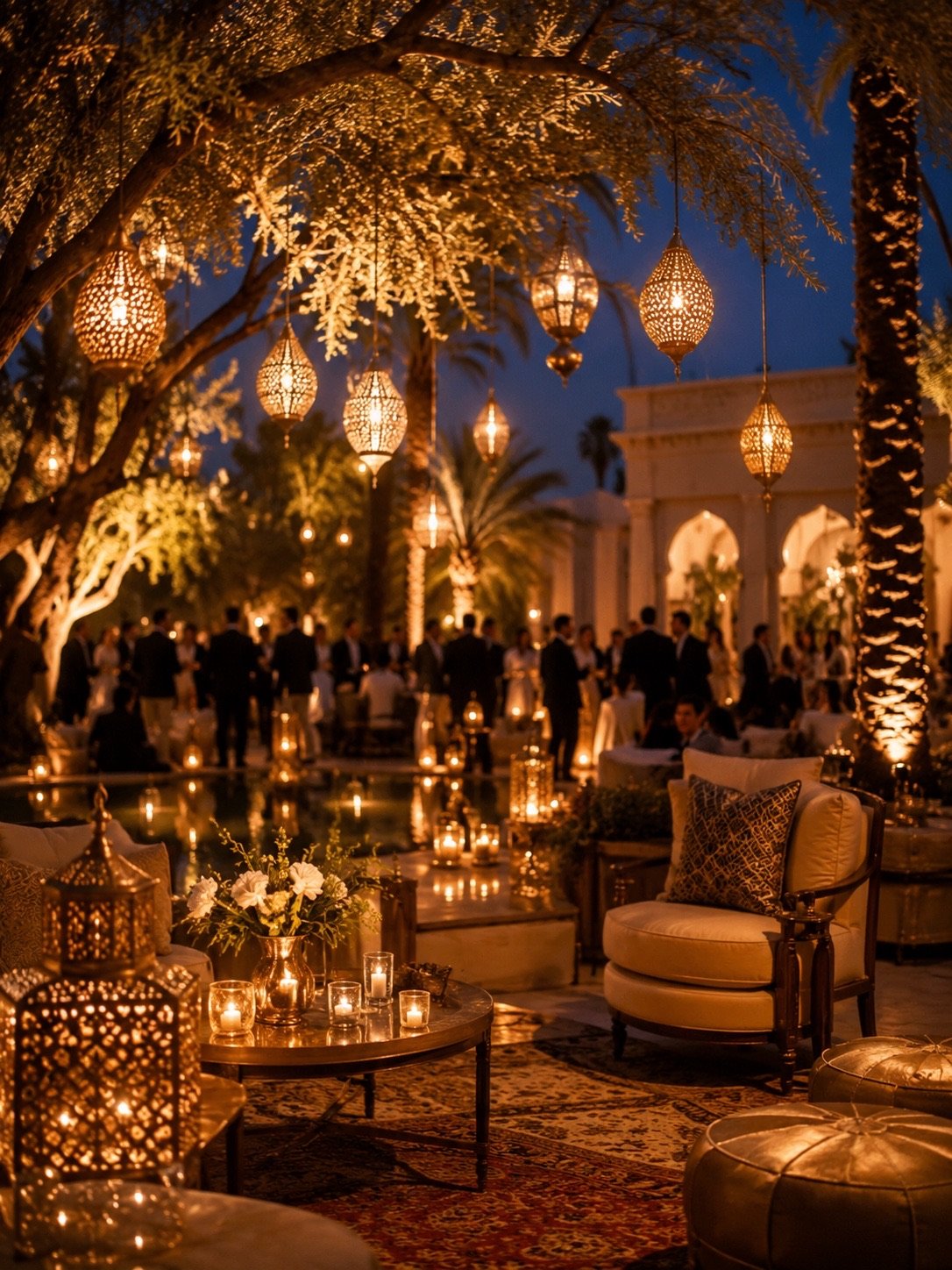 Ambiance lumineuse de la soirée